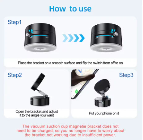Generic Car Phone Holder Strong Vacuum Suction Simple Installation Phone Stand Phone Mount Adjustable Angle Professional
