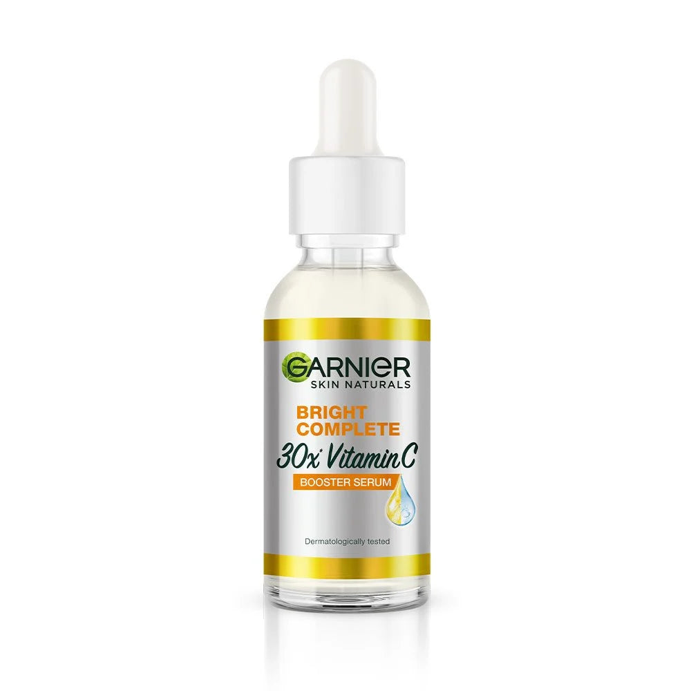 Garnier Skin Active Bright Complete Vitamin C Booster Serum 30 ML - Contains Niacinamide (Pack of 2)
