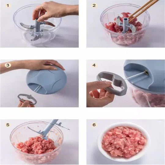 Multi-function Garlic Grinder Chopper | Manual Garlic Press & Food Cutter | Vegetable, Meat Pepper Corn Slicer |